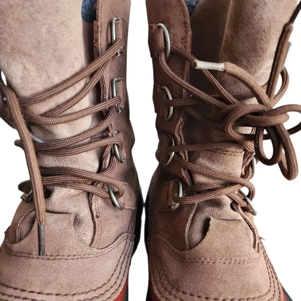 Sorel Sudbury II Waterproof Winter Boots Mens Size 10 Brown Leather Lace-Up